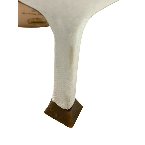 Caroline Constas White Bow Heeled Sandal Shoes Size 35.5 Bridal Wedding - Picture 5 of 9